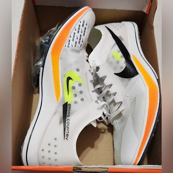 Men's Nike Zoomx Dragonfly XC White Black Total Orange  Size 14 - Picture 2 of 12